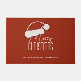 タイポグラフィシンプルメリークリスマスパーティー歓迎 ドアマット