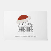 タイポグラフィシンプルメリークリスマスパーティー歓迎 ドアマット (正面)