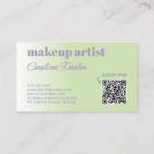 タイポグラフィシンプルライムグリーンラベンダーバイオレットホワイト 名刺 (裏面)