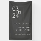 タイポグラフィシンプルリハーサルディナーウェルカム 横断幕 (縦)