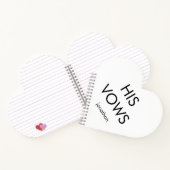 タイポグラフィシンプル任意の色の彼の誓いハート形状 ノートブック (内部)