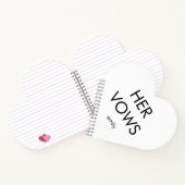 タイポグラフィシンプル任意の色の彼女の誓いハート形状 ノートブック (内部)