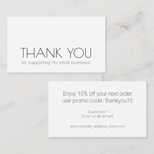 タイポグラフィシンプル会社ありがとう 名刺 (正面/裏面)