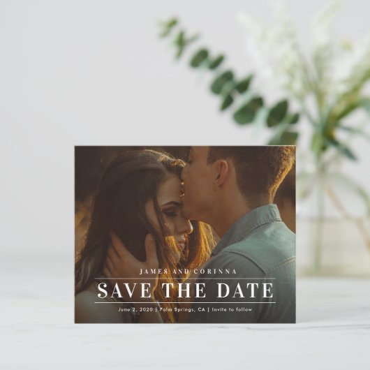 タイポグラフィシンプル写真ウェディング日付の保存 (スタンド正面)