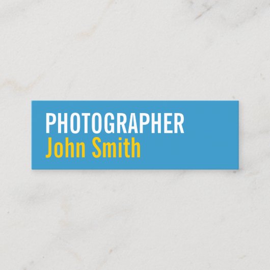 タイポグラフィシンプル写真家ミニマル主義者 スキニー名刺 (正面)