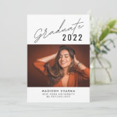 タイポグラフィシンプル写真書道卒業 招待状 (スタンド正面)