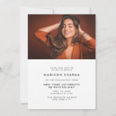 タイポグラフィシンプル写真書道卒業 招待状 (裏面)