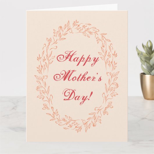 タイポグラフィシンプル可愛モダンエレガントい母の日 カード (小さな植物)