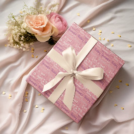 タイポグラフィシンプル女の子の赤ちゃんシャワー ラッピングペーパー