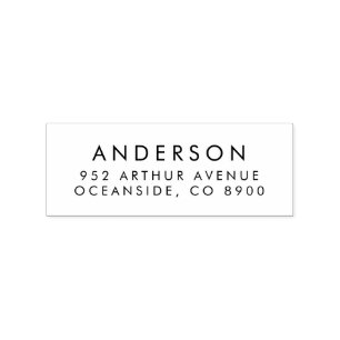 タイポグラフィシンプル差出人住所ゴム印 ラバースタンプ