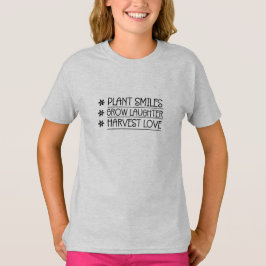 タイポグラフィシンプル植物はメッセージを育てる Tシャツ