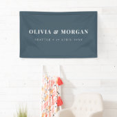 タイポグラフィシンプル深いフォグミニマル結婚リスト 横断幕 (インサイチュ)