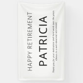 タイポグラフィシンプル白黒ハッピーリタイアメント 横断幕 (縦)