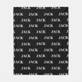 タイポグラフィシンプル白黒名前をカスタムするブランケット フリースブランケット (正面)