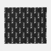 タイポグラフィシンプル白黒名前をカスタムするブランケット フリースブランケット (正面(横))