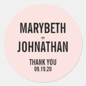 タイポグラフィシンプル結婚式の引き出物サンキューホテル ラウンドシール (正面)