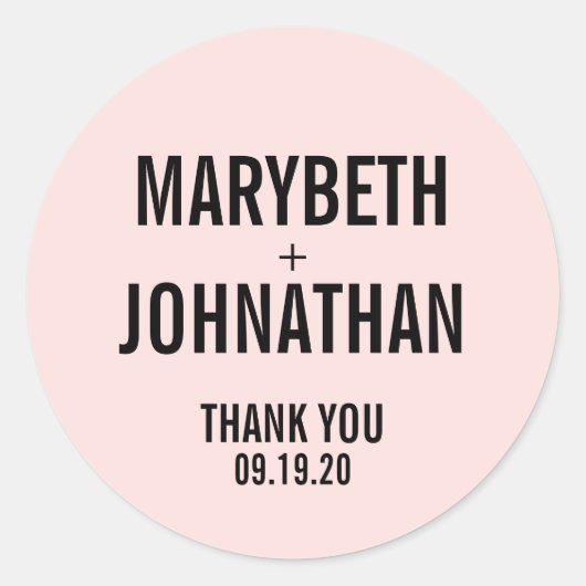 タイポグラフィシンプル結婚式の引き出物サンキューホテル ラウンドシール (正面)