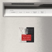 タイポグラフィシンプル結婚式の日付の保存 マグネット (インサイチュ (食洗機))