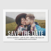 タイポグラフィシンプル1枚フォトウェディング日付を保存 マグネット招待状 (正面)