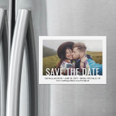 タイポグラフィシンプル1枚フォトウェディング日付を保存 マグネット招待状