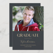 タイポグラフィシンプル1-Photo 2025卒業パーティー 招待状 (正面/裏面)