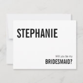 タイポグラフィシンプルBe My Bridesmaid Proposal Card ノートカード (正面)