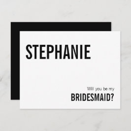 タイポグラフィシンプルBe My Bridesmaid Proposal Card ノートカード
