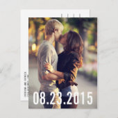 タイポグラフィシンプルII日付はがきを保存 案内ポストカード (正面/裏面)