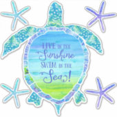 タイポグラフィシータートルンスターフィッシュビーチ海デコール シール (正面)