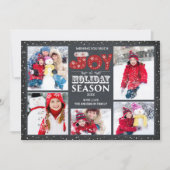 タイポグラフィジョイ5フォトクリスマスホリデーカード シーズンカード (正面)