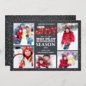 タイポグラフィジョイ5フォトクリスマスホリデーカード シーズンカード (正面/裏面)