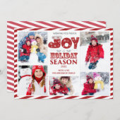 タイポグラフィジョイ5フォトクリスマスホリデーカード シーズンカード (正面/裏面)