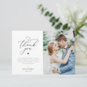 タイポグラフィスカスタムクリプト結婚写真 サンキューカード (スタンド正面)