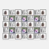 タイポグラフィスクエアフォトシックな白黒 ラッピングペーパーシート (正面3)