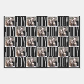 タイポグラフィスクエアフォトシックな白黒 ラッピングペーパーシート (正面2)