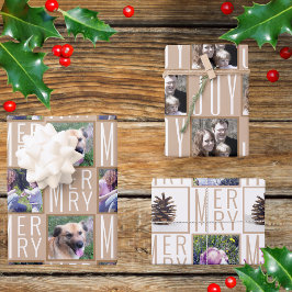 タイポグラフィスクエアフォトニュートラルカラー ラッピングペーパーシート