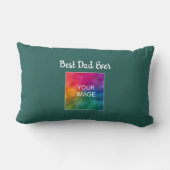 タイポグラフィスクリプトカスタムテンプレート最高のパパEver ランバークッション (裏面)