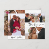 タイポグラフィスクリプトハート4 Photo Collage 結婚's サンキューカード (正面/裏面)