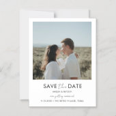 タイポグラフィスクリプトフォトウェディング日付の保存 マグネット招待状 (正面)