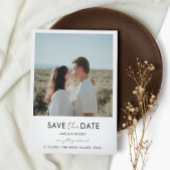 タイポグラフィスクリプトフォトウェディング日付の保存 マグネット招待状