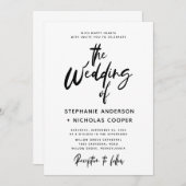 タイポグラフィスクリプトブラシストローク 招待状 (正面/裏面)