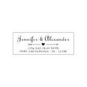 タイポグラフィスクリプト結婚ハートの差出人住所 セルフインキングスタンプ (デザイン)