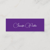 タイポグラフィスクリプモダントシンプルテンプレート紫 スキニー名刺 (正面)
