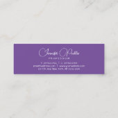 タイポグラフィスクリプモダントシンプルテンプレート紫 スキニー名刺 (裏面)