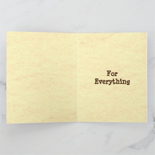 タイポグラフィスタイリッシュスタイルありがとう父の日 カード (内部)