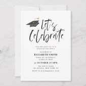 タイポグラフィスタイリッシューの卒業式パーティーの招待状 招待状 (正面)