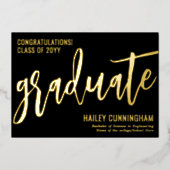 タイポグラフィスタイリッシュ卒業写真フォイルカード 箔シーズンカード (正面)