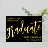 タイポグラフィスタイリッシュ卒業写真フォイルカード 箔シーズンカード (立ち正面)