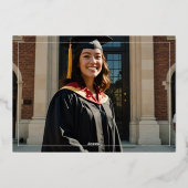 タイポグラフィスタイリッシュ卒業写真フォイルカード 箔シーズンカード (裏面)