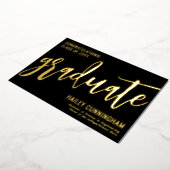 タイポグラフィスタイリッシュ卒業写真フォイルカード 箔シーズンカード (回転した状態)